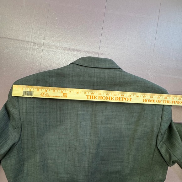 Monarch 110's 100% Wool Men Gray Plaid Suit Jacket Blazer Trousers Pants Set 44L - Picture 4 of 16